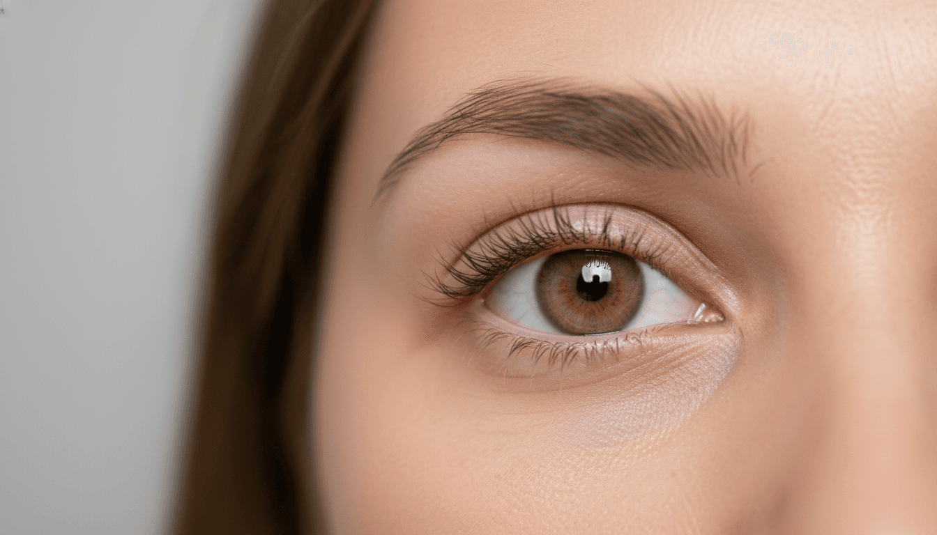 Before image of an eyelash extension treatment