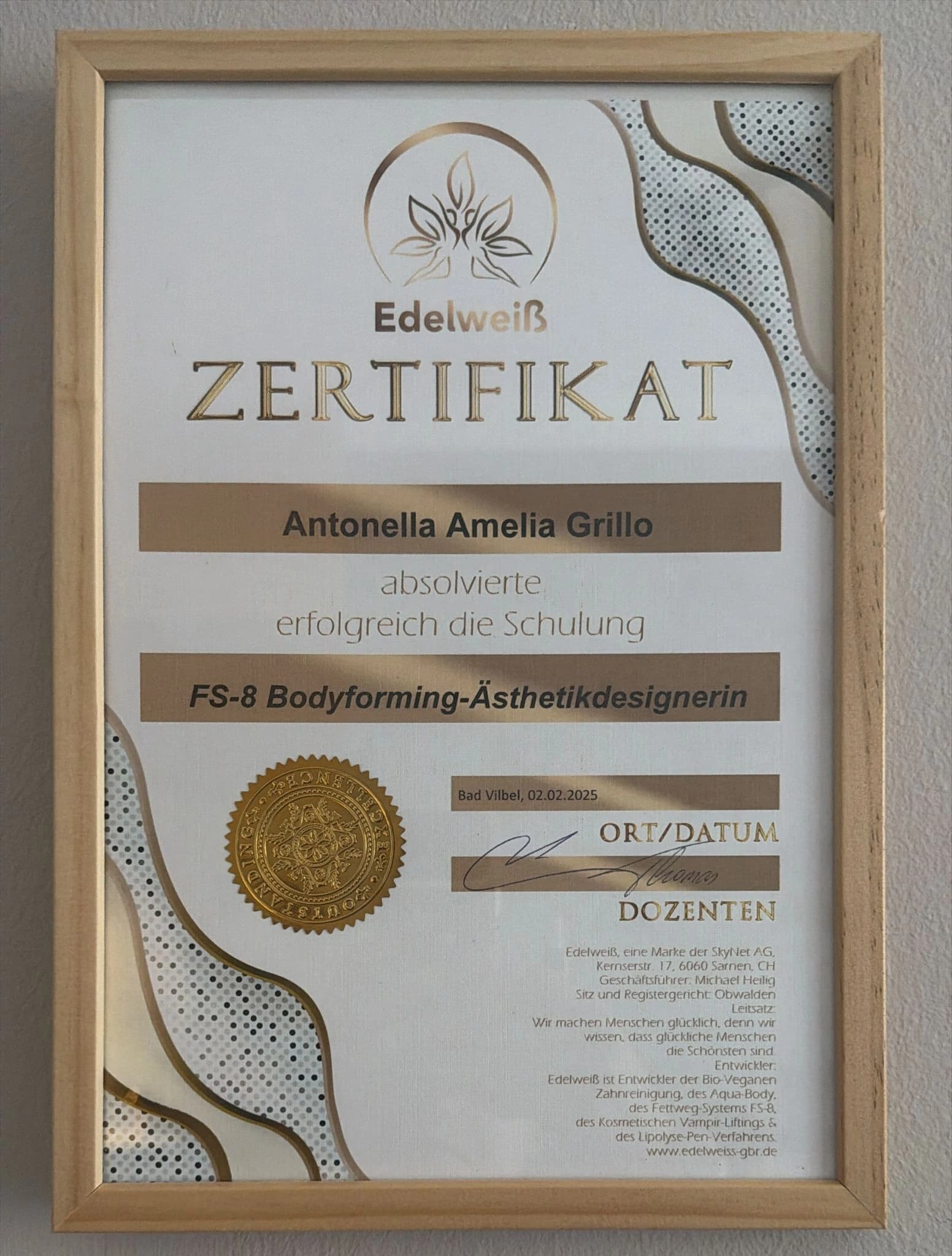 Bodyforming 2 Zertifikat