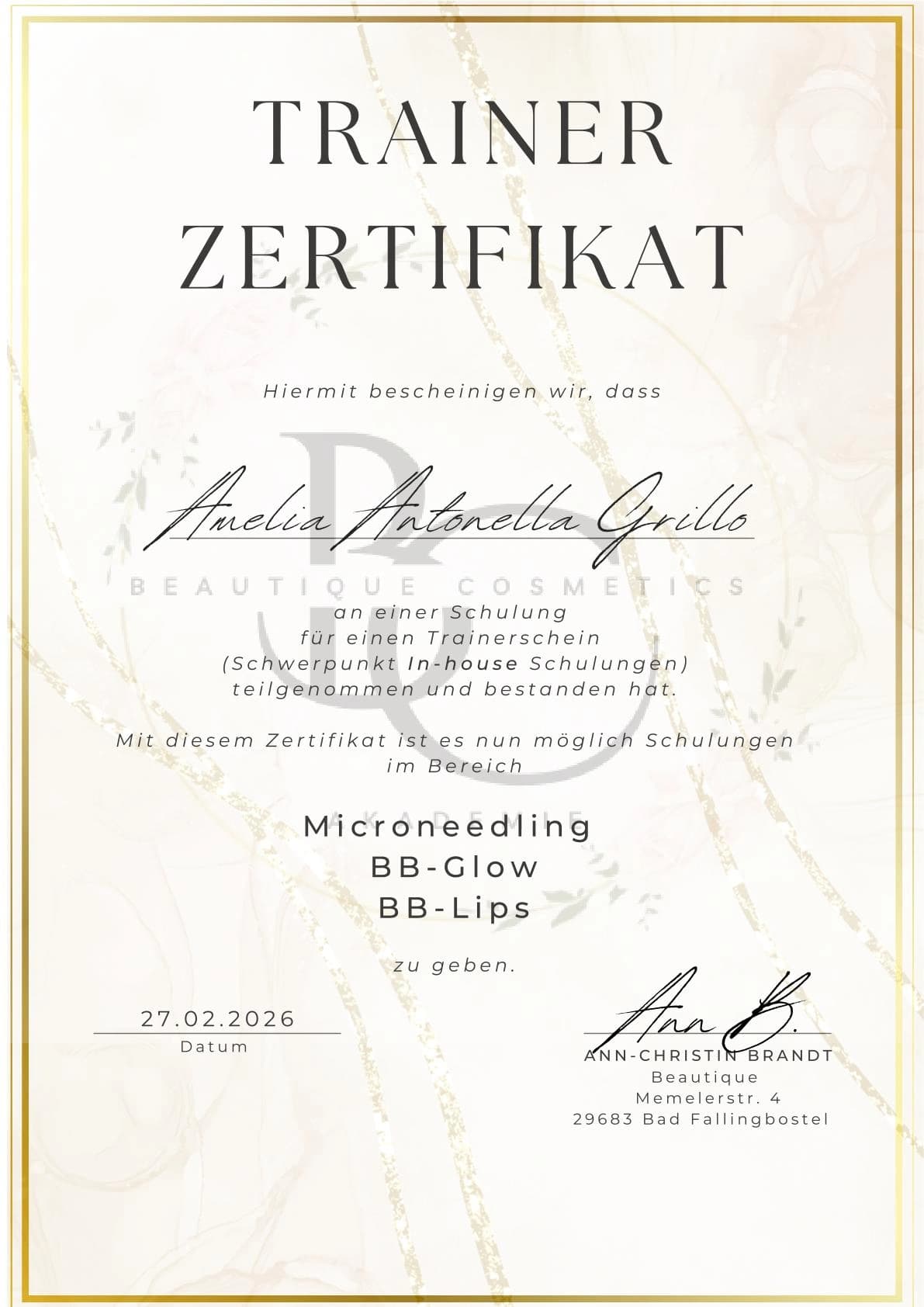 Microneedling Schulung Zertifikat